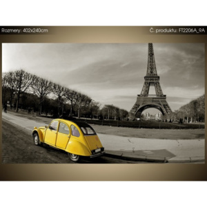 Fototapeta Žlutý Citroën pod Eiffelovou věží v Paříži 402x240cm FT2206A_9A