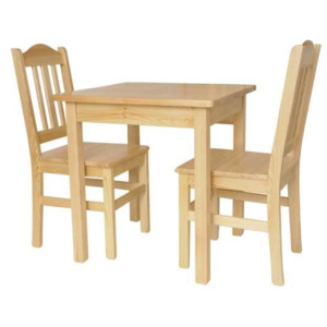 Dřevěný jídelní set 2 židle + čtvercový stůl 65 x 65 cm Ořech tmavý