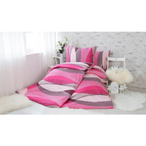 XPOSE ® BAVLNĚNÉ POVLEČENÍ na 2 postele - Agnes růžová 140x200/70x90cm
