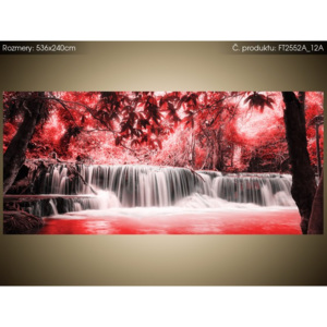Fototapeta Vodopád v červené džungli 536x240cm FT2552A_12A