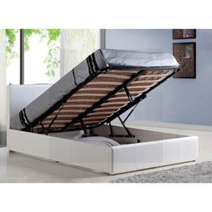 Moderní čalouněná postel 160 x 200 s úložným prostorem MILA Hnědá
