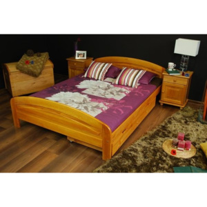 Levná jednolůžková masivní postel Lena 120 x 200 03 - dub