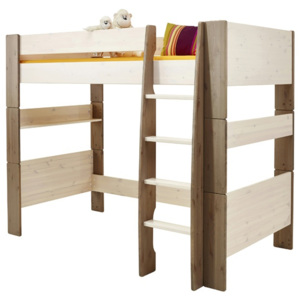 Dětská vyvýšená postel Dany 90x200 cm (výška 164cm) - bílá/hnědá