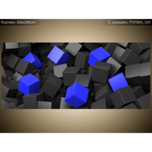 Fototapeta Černo - modré kostky 3D 536x240cm FT3705A_12A (Extra gramáž a tloušťka (180-212g/m2 a 100um))