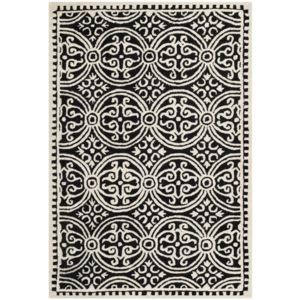 Vlněný koberec Marina Black, 121x182 cm
