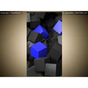 Samolepící fólie Černo - modré kostky 3D 110x200cm OK3705A_2O