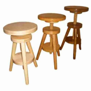Kvalitní dřevěná stolička otočná vysoká 52 - 70 cm i klavírní Dub