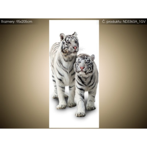 Samolepící fólie na dveře Bílé tygry 95x205cm ND3363A_1GV