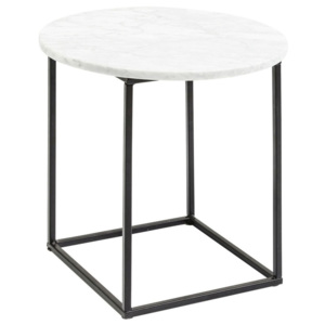 Odkládací stolek z kovové konstrukce s bílou mramorovou deskou Kare Design