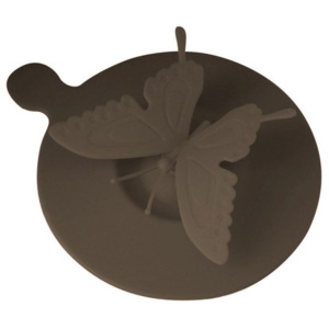 Silikonové víčko na hrnky Vialli Design Butterfly, hnědé
