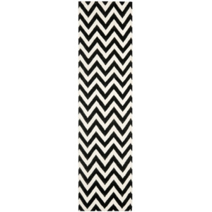 Černý vlněný koberec Safavieh Nelli, 76x182 cm