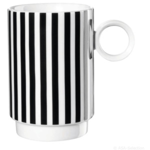 Asa Selection Hrnek na kávu MEMPHIS porcelán černá/bílá 2 ks 0,25l