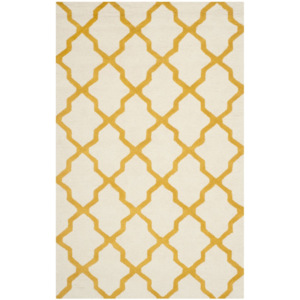 Vlněný koberec Ava 152x243 cm, bílý/oranžový
