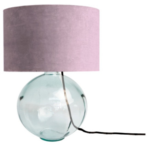 Fialová lampa z ručně foukaného skla se sametovým stínítkem Velvet Atelier