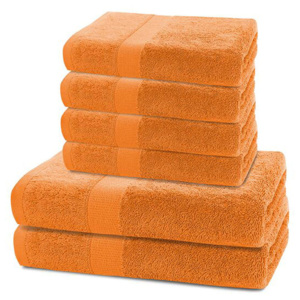 Sada froté ručníků a osušek oranžová 6 ks
