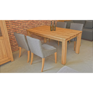 Masivní stůl dub a židle - 160 x 90 cm / 8 ks