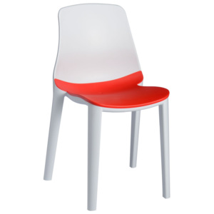 Resol Židle Lyza bílo - červená