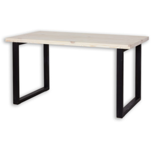 Stůl z masivu a kovu SEL 01, Provence styl - K07 šedý vosk