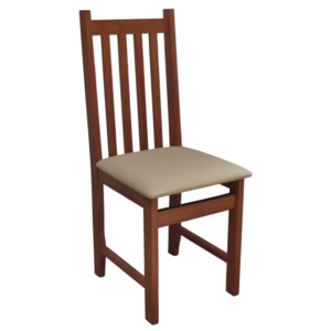 Dřevěná židle s čalouněným sedákem jídelní Ořech