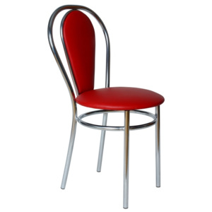Tradiční kovová jídelní židle čalouněná Tamara plus Koženka kožetex - L28