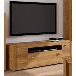 Televizní stolek Frame bílá mat/dub riviéra