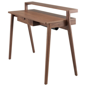 Pracovní stůl z ořechového dřeva s výsuvkou deskou a zásuvkou Wewood - Portuguese Joinery Secreta