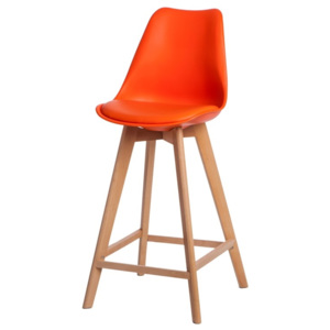 Design2 Židle barová Norden Wood vysoký PP oranžový