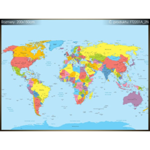 Fototapeta Velká mapa světa 200x150cm FT2201A_2N