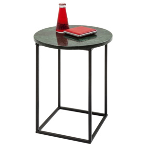 Odkládací stolek z kovové konstrukce se zelenou mramorovou deskou Kare Design