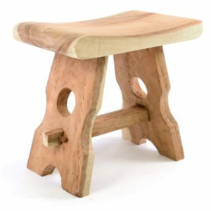 Masivní stolička z mungurového dřeva DIVERO - ruční práce - Divero D40748