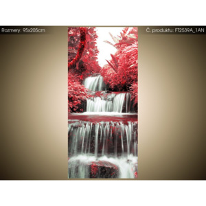Fototapeta Vodopád v červené přírodě 95x205cm FT2539A_1AN