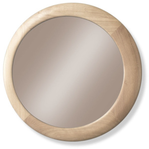 Nástěnné zrcadlo s rámem z dubového dřeva Wewood - Portuguese Joinery Luna, Ø 90 cm