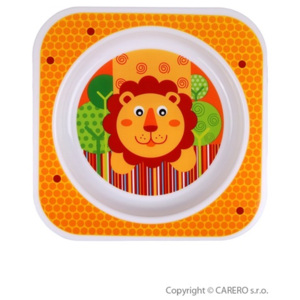 Dětský talířek Akuku oranžový s lvíčkem
