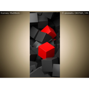 Samolepící fólie Černo - červené kostky 3D 95x205cm OK3704A_1AN