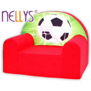 Dětské křesílko/pohovečka Nellys ® - Fotbal v červené