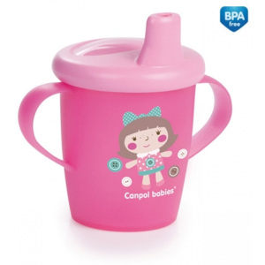 Nevylévací hrníček Canpol Babies Anywayup TOYS - růžový, 250 ml