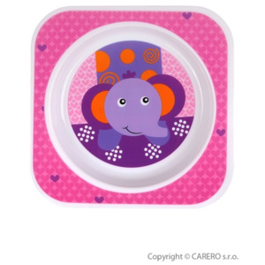 Dětský talířek Akuku růžový se slonem