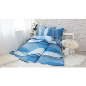 XPOSE ® BAVLNĚNÉ POVLEČENÍ na 2 postele - Agnes modrá 140x200/70x90cm