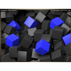 Samolepící fólie Černo - modré kostky 3D 200x150cm OK3705A_2N