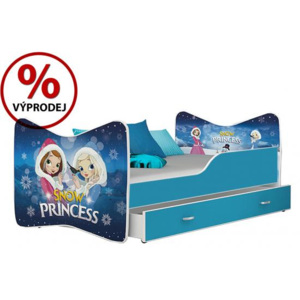 Pohádková dětská postel KEVIN 160x80 cm vzor 63, modrá - výprodej