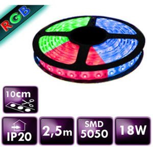 BERGE LED pásek - RGB 5050 - 2,5m, - 30 LED/m - 18 W - IP20