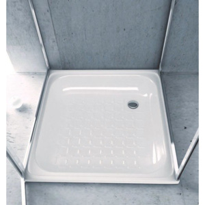 Aqualine Smaltovaná sprchová vanička, čtverec 80x80x16cm, bílá Rozměr: 70×70 cm - Bílá