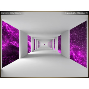 Fototapeta Chodba a fialový vesmír 200x150cm FT4742A_2N