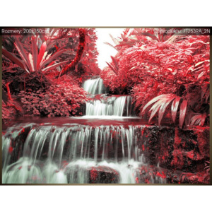 Fototapeta Vodopád v červené přírodě 200x150cm FT2539A_2N