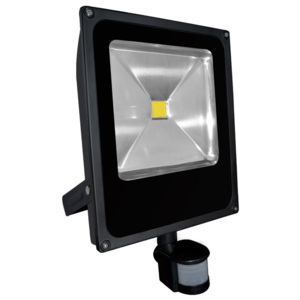 GREENLUX LED reflektor profesionální černý - PIR - MCOB - 50W - 3400L - IP65 - studená bílá