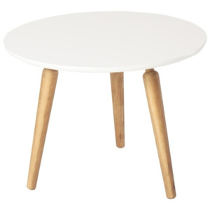 Konferenční stolek s bílou deskou z dubového dřeva Folke Cappuccino, výška 45 cm x ∅ 60 cm