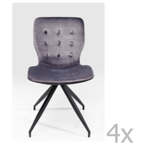 Sada 4 šedých jídelních židlí Kare Design Butterfly