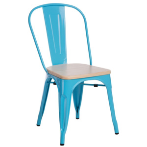 Design2 Židle Paris Wood modrá sosna přírodní