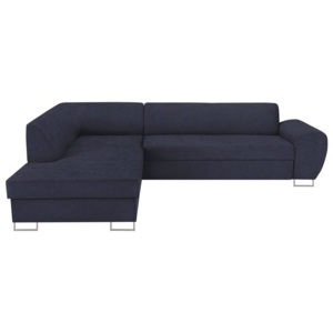 Tmavě modrá rohová rozkládací pohovka s úložným prostorem Kooko Home XL Left Corner Sofa Piano