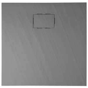 SAPHO - ATIKA sprchová vanička z litého mramoru, čtverec 90x90x3,5cm, šedá, dekor kámen (AK022)